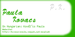 paula kovacs business card